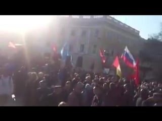 Одесса 30 марта, 2014 бандеровских бесов зажали в комок