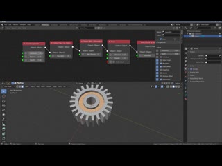 Blender procedural gear using sorcar