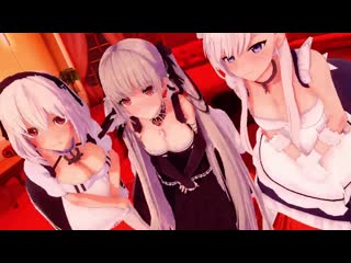 【mmd 紳士向け】アズレン えちえちgirls の『おっ〇い謝罪ダンス』ベルファスト＆フォーミダブル＆シリアス