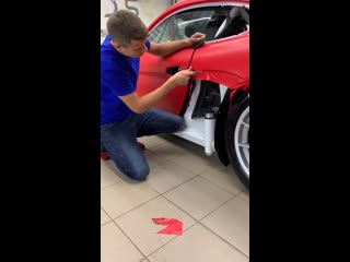 Оклейка porsche cayman в виниловую матовую плёнку