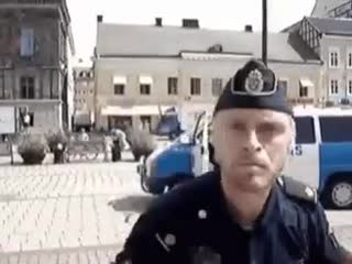 Swedish gay police prancing around