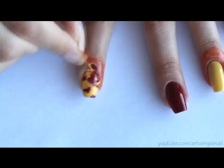 Абстрактный маникюр осень 2015 осенний дизайн ногтей autumn nail art