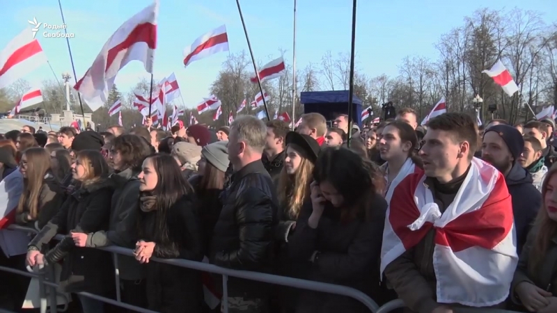 Твары, сьцягі, затрыманьні дзень волі 2018 пад песьню «будзь разам з намі»
