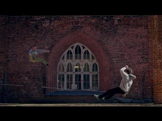 Epic slackline tandem in ruins jaan roose tauri vahesaar