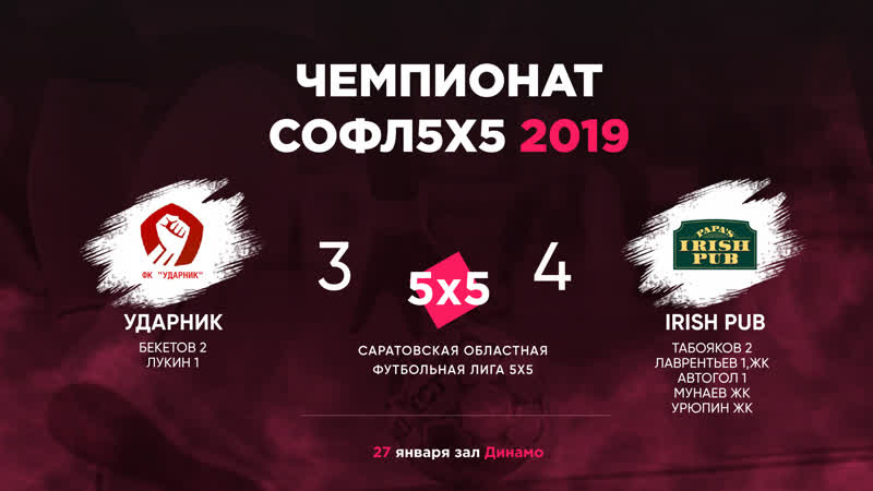 Ударник vs irish pub