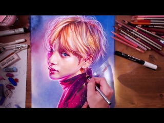 Bts (bangtan boys) ׃ v (kim tae hyung) speed drawing ¦ drawholic