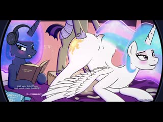 Celestia using the ultimate power move to shut luna up