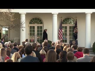 President donald j trump and first lady melania trump participate in the