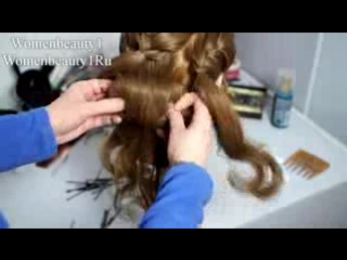 Wapwon com bridal hairstyle for medium long hair updo with braids tutorial