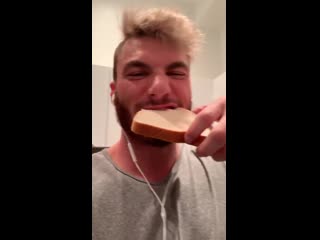 William seed eating bread with his own cum