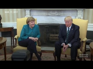 Trump​ appears to ignore requests for a handshake with angela merkel​