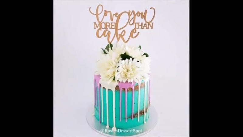 Симпатичный тортик с живыми цветами!