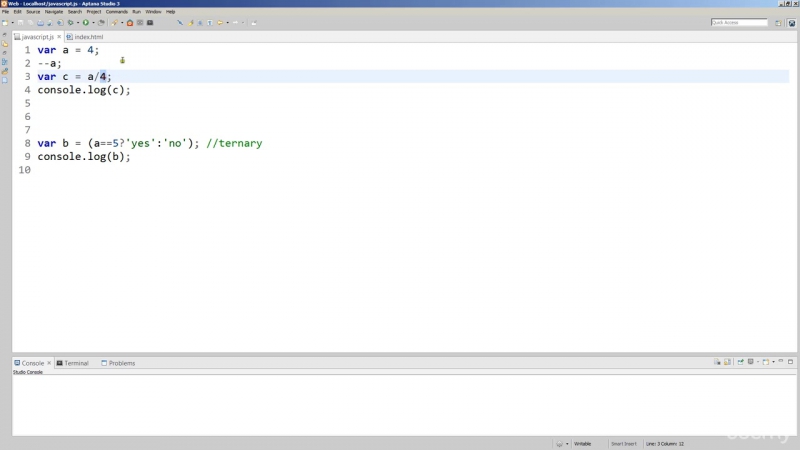 15 javascript code calculations and ternary
