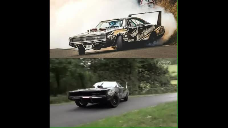 Old school cars dodge charger r/t drift