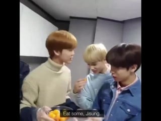 Jaemin was about to snap at jisung for eating his ingredients but eventually gave in, letting jisung eat, resulting in jaemin’s