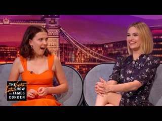 Lily james & millie bobby brown are very superstitious #latelatelondon