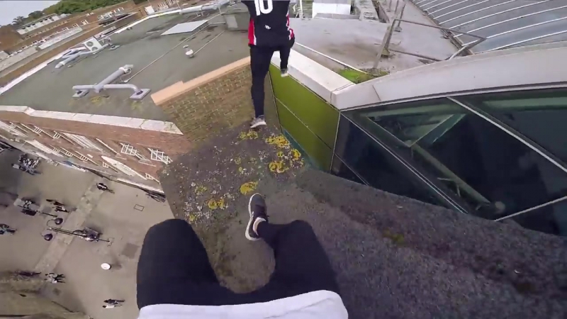 Впечатляющий паркур от первого лица