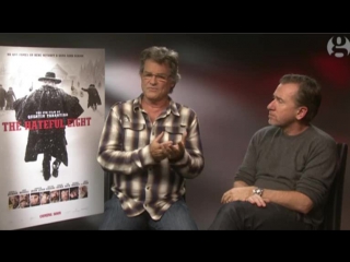 The hateful eight stars tim roth and kurt russell america will still be talking about race in 3015 – video interview