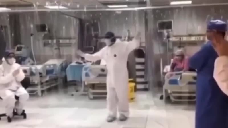 Iranian doctors &amp; nurses dancing for corona virus patients
