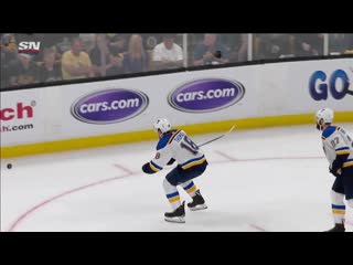 Angry torey krug throws big body check on robert thomas mp4