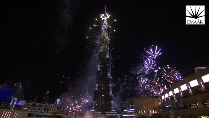 Фейерверк на башне бурдж халифа дубай 2014 новый рекорд гиннесса