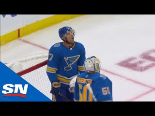 Jaden schwartz scores on own net to give stars a shorthanded goal (720p)