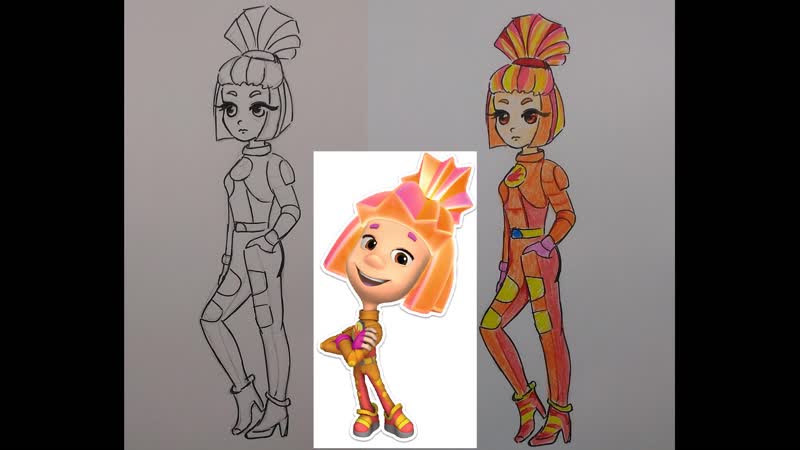 Симка из мультфильма фиксики перерисоа симки как нарисовать необычную девушку