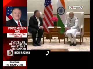 Trade, russia arms deal in focus as mike pompeo meets pm modi