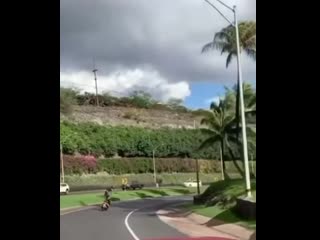 Idiots on moped stupid guy surfin his moped on a tight turn gets a darwin award