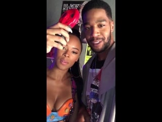 Serayah and porn cudi on the set of empire