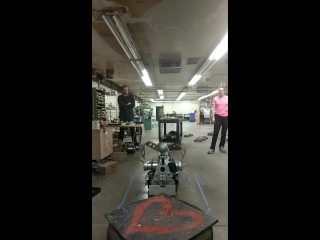 Chomp the battlebot hammer test with 0 13" arms