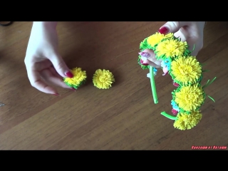 Цветы из фоамирана одуванчики мк how to make foam flower dandelion, (blowball)