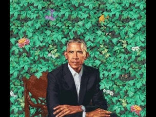 Homer simpson disappearing in obama's smithsonian portrait