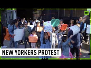 New yorkers decry government decision to house migrants in school gyms