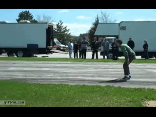 Spike jonze jumps over an oncoming lamborghini