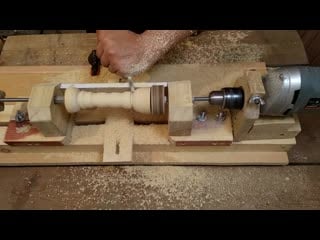 3 in 1 homemade lathe machine part 1 drill powered wooden lathe