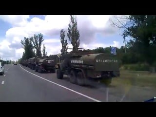 Колонна российской техники под ростовом