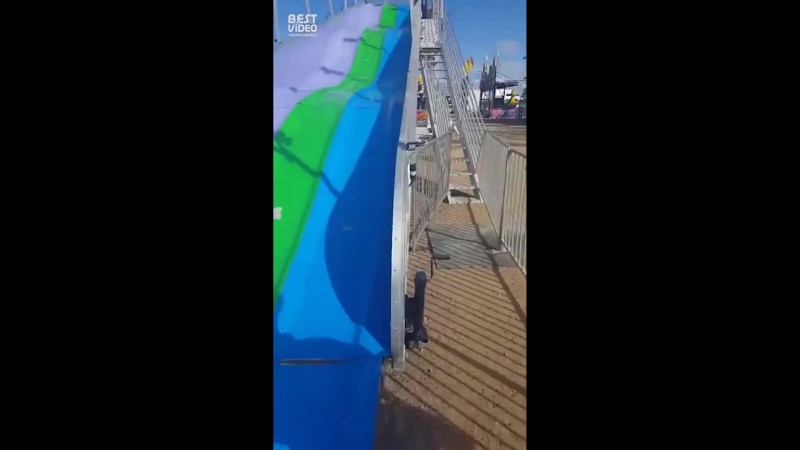 Песик катается с горочки