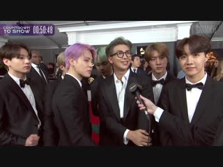 190211 bts thanks army for helping them live the dream billborad @ 61st grammys red carpet