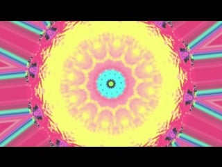 Neon and black spinning kaleidoscope footage