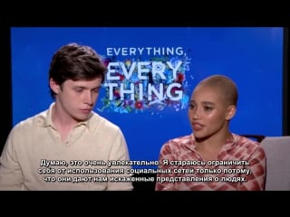 Love at first sight and awkwardness with nick robinson and amandla stenberg (everything everything) rus(sub)