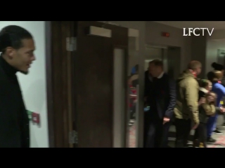 Virgil van dijk greeting the #lfc players before their game it doesn’t get any better than that!