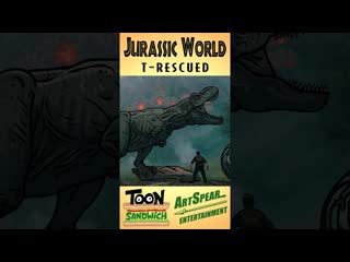 T rex to the t rescue! toon sandwich #funny #jurassicworld #trex #dinosaur #animation