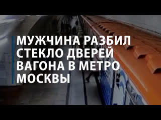 Мужчина разбил стекло дверей вагона в метро москвы