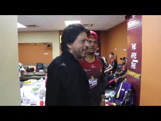 Straight from the dressing room of champions! watch @iamsrk congratulate the players