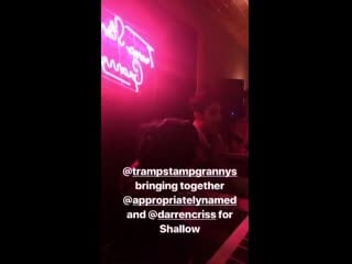 Video darren criss and winter rae singing shallow at tramp stamp grannys benefit for big brothers big sisters via jenny stringfe