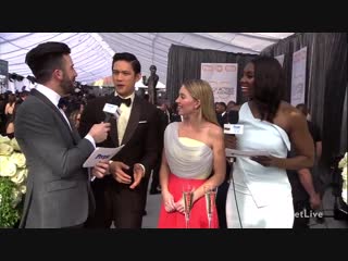 Harry shum jr and sydney sweeney present the first two sagawards of the evening!
