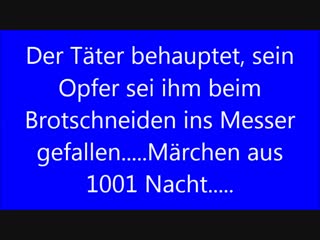 Renate sandvoss der täter behauptet, sein opfer sei ihm beim brotschneiden ins messer aus 1001