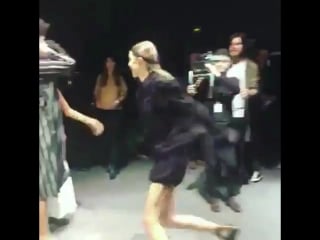 Gigi hadid and imaan hanmam backstage at h&m