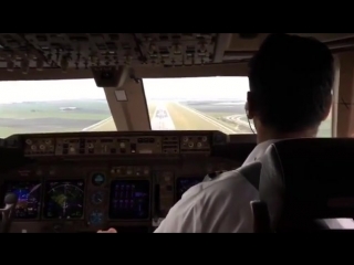 Approach & landing of b747 to amsterdam